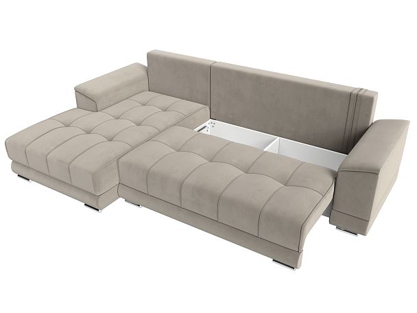 Угловой диван НордСтар левый угол Микровельвет бежевый - Вид 7