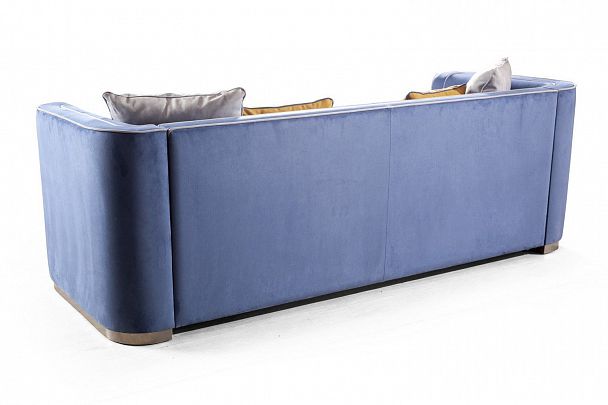 Komo диван-кровать трехместный, велюр синий - Вид 6