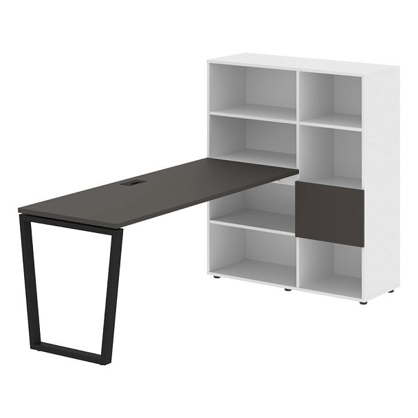 Стол-стеллаж EVRST 1117 Мокко/Черный/Белый 2190х1120х1355 EDIS - Вид 1