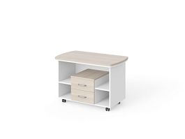 БЕРЛИН / BERLIN Мобильная тумба на роликовых опорах 1000х600х700 Акация/Белый - Фото предпросмотра