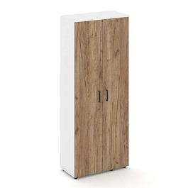 Стайл Проджект Гардероб широкий неглуб. SN.GB-003 Белый/Белый/Дуб Табак/Черный Ручки 796*400*1982 - Фото предпросмотра