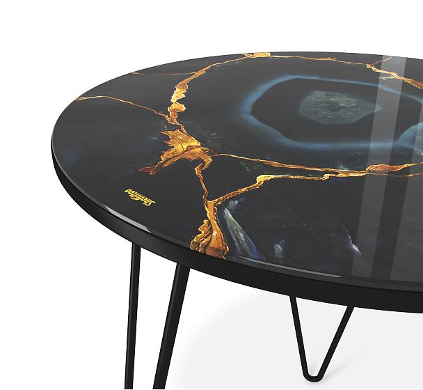 Столик журнальный Sheffilton SHT-CT27 титановый кварц/черный муар - Вид 5