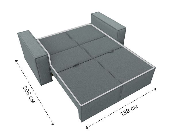 Диван прямой Куба мини Рогожка серый - Вид 12
