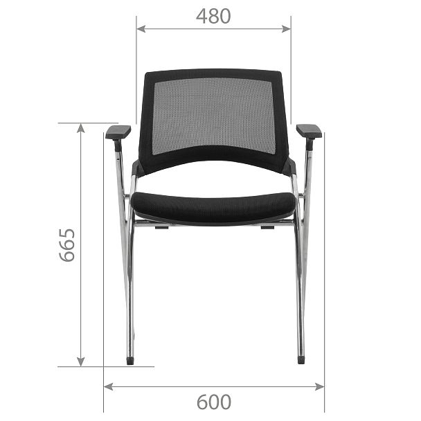 Комплект кресел, 2 шт, CHAIRMAN CH890, ткань/сетка, черный - Вид 10