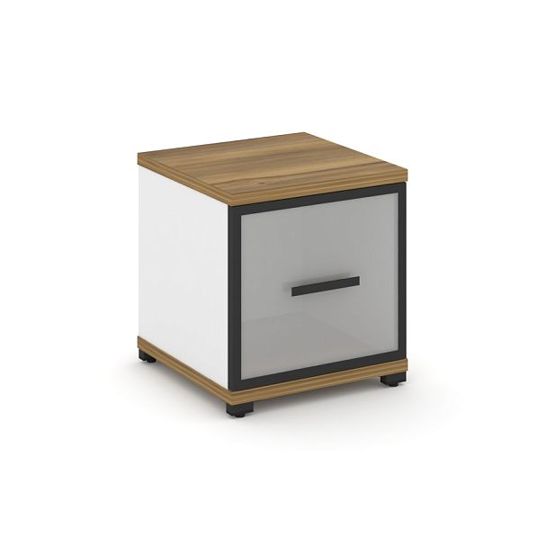 Concept Шкаф 1 узкая секция, 1 ниша CN.STU-113 RMB B Сандал Янтарный/Белый Бриллиант/Металл Черный/Сатин 420*420*450 - Вид 1