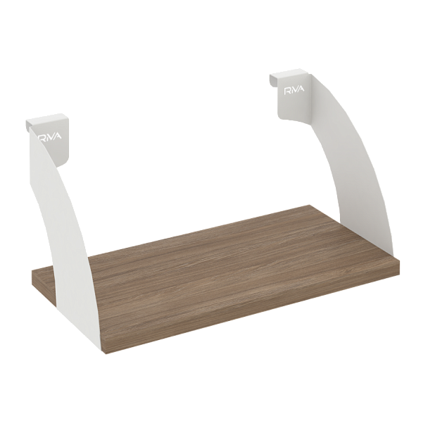 Навесные полки. Кронштейны+ЛДСП полка 400мм MAN-41-4 Дуб аризона/Белый металл 400*220*200 - Вид 1