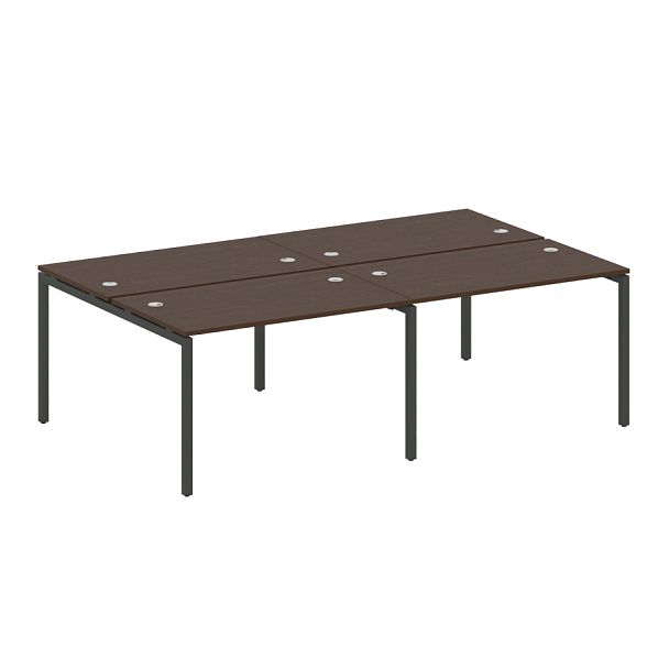 Metal System Quattro Р. ст. на 4 раб. места на П-образном м/к 40БП.СМ-4.2 Венге/Антрацит металл 2400*1475*750 - Вид 1