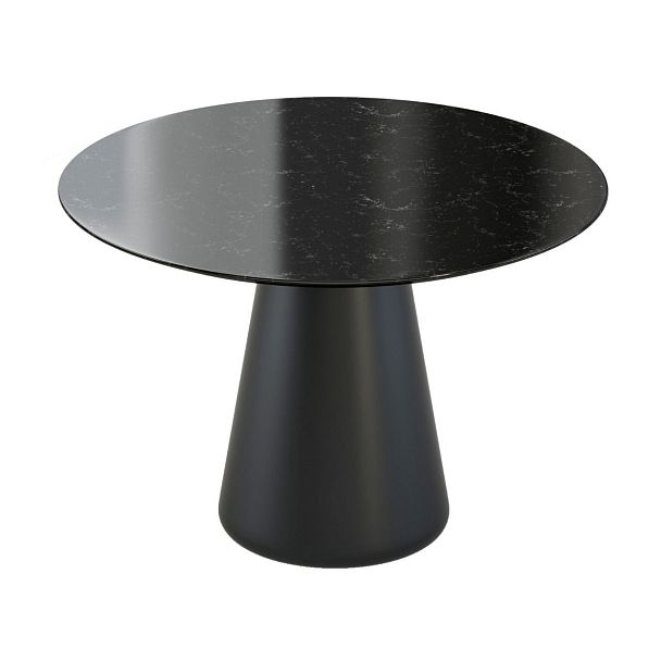 Стол круглый Ikon 100, керамика глянцевая, черная - Вид 4