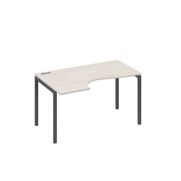 Стол эргономичный левый "Классика" на металлокаркасе DUE A4 А4 Б2 043 БП дуб / металлокаркас антрацит - Вид 1