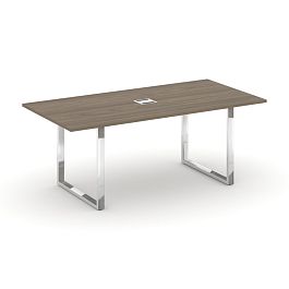 Style Project Direct Lux Стол переговорный M-SN-6O.SPRG-198 Вяз Благородный/Нержавеющая Сталь/Хром 1980*980*25 - Фото предпросмотра