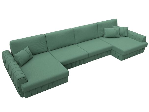 Диван П-образный Лига-057 НПБ Лонг Рогожка зеленый - Вид 6