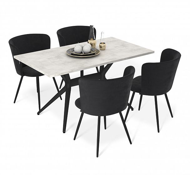 Обеденная группа Sheffilton SHT-DS242 кроскат/ночное затмение/черный муар - Вид 2