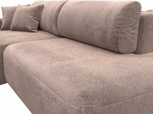 Диван угловой Лига-036 НПБ Модерн левый угол Велюр бежевый - Вид 4