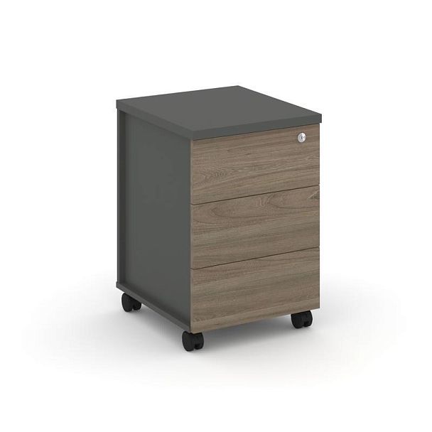 Стайл Проджект Тумба мобильная з/с ЛДСП SN.TM-006 Антрацит/Антрацит/Вяз Благородный 416*460*611 - Вид 1