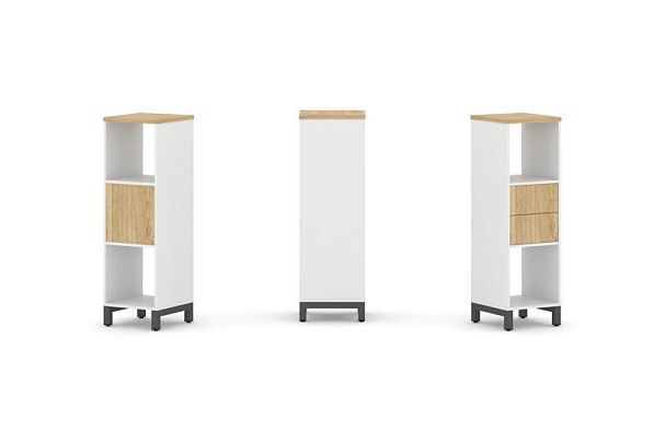 Стайл Проджект Набор стеллажа 1 сторон., 3 яр. SN.NS-311 Белый/Тиквуд Светлый/Металл Антрацит 387*40 - Вид 1