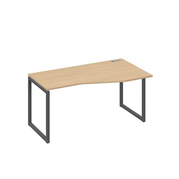 Стол эргономичный правый "Техно" на металлокаркасе QUATTRO A4 А4 Б4 066 БП натуральный дуб / металлокаркас антрацит - Вид 1