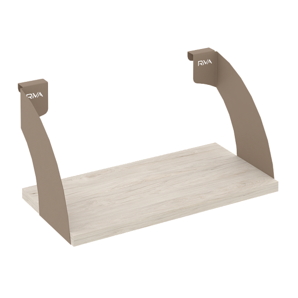 Навесные полки. Кронштейны+ЛДСП полка 400мм MAN-41-4 Денвер светлый/Мокко металл 400*220*200 - Вид 1