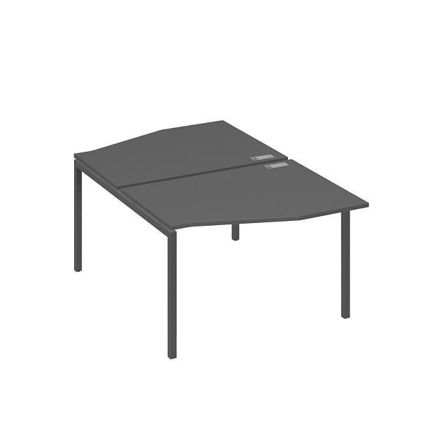 Рабочая станция металлокаркас DUE столы Техно (2х120) A4 А4 Б2 189 БП антрацит премиум / металлокаркас антрацит - Вид 1