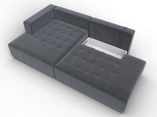 Диван угловой Лига-103 НПБ угол левый Велюр серый - Вид 7