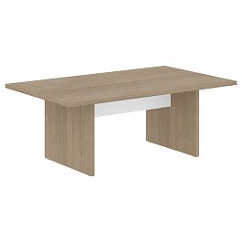 Стол переговорный 2000 СП-064-25-19 Дуб Натуральный/Белый глянец 2000х1200х750 KANON - Фото предпросмотра