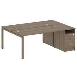 Metal System Quattro Р. ст. с тумбой на П-образном м/к 50БП.РС-СТП-2.4 Вяз/Мокко металл 2012*1475*750 - Фото предпросмотра