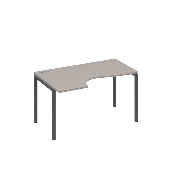 Стол эргономичный левый "Классика" на металлокаркасе DUE A4 А4 Б2 043 БП мокко премиум / металлокаркас антрацит - Вид 1