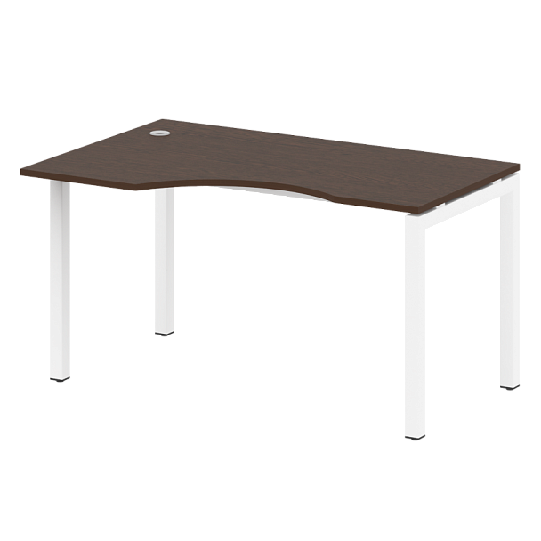 Metal System Quattro Стол криволинейный левый на П-образном м/к 50БП.СА-2 (L) Венге/Белый металл 1400*900*750 - Вид 1
