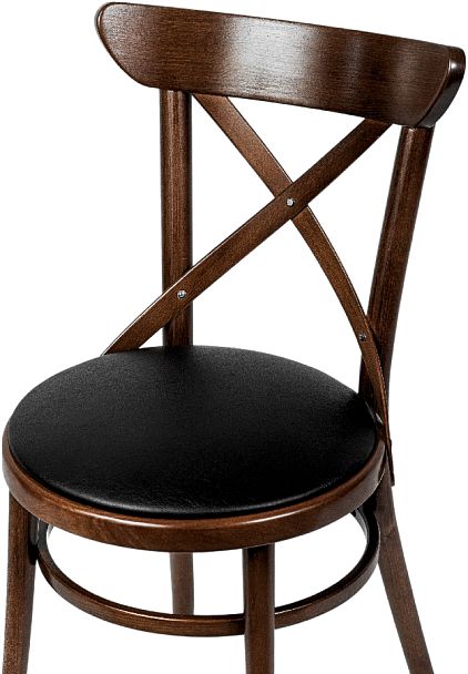 Комплект венских деревянных стульев Виен темный орех/коричневая экокожа, 3 шт. - Вид 3