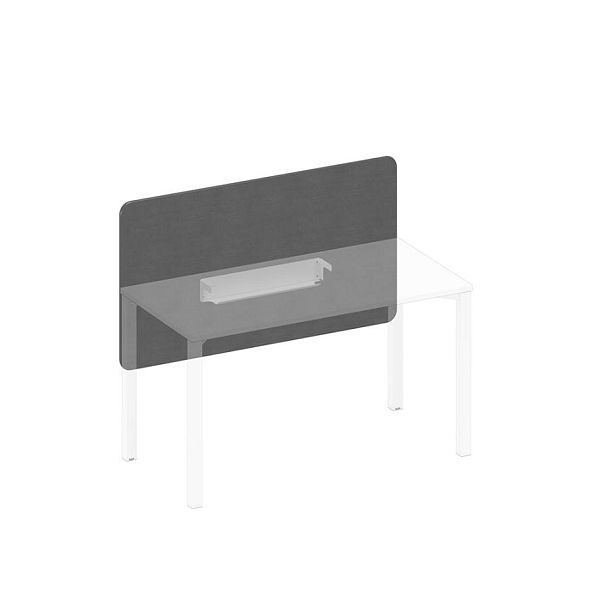 Экран настольный фронтальный тканевый с кабель-каналом Elevo А1 БГ 857.02 BA50 серый (Bahama Grey) / белый гладкий - Вид 1