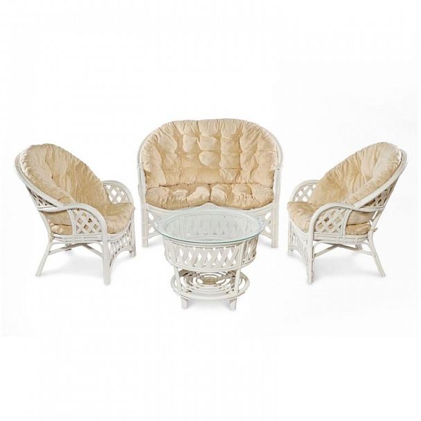 Комплект Черчилль / Рузвельт с 2х местным диваном, белый - Вид 1