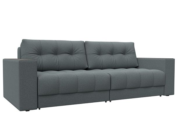 Диван прямой с декором Лига-049 НПБ Рогожка серый - Вид 1