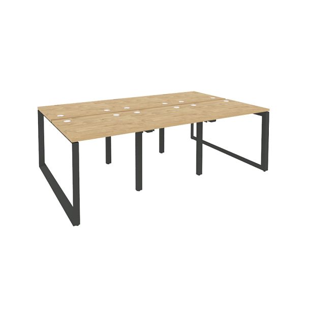 Onix Рабочая станция на О-образном м/к O.MO-D.RS-6.0.7 Тиквуд светлый/Антрацит металл 2340*1475*750 - Вид 1