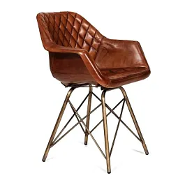 Кресло Secret de Maison Имес Булл/Eames Bull (мод. M-17668), металл/кожа буйвола, античная медь/коричневый - Фото предпросмотра