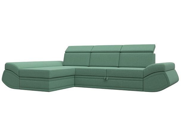 Диван угловой Лига-032 левый угол Рогожка зеленый - Вид 1