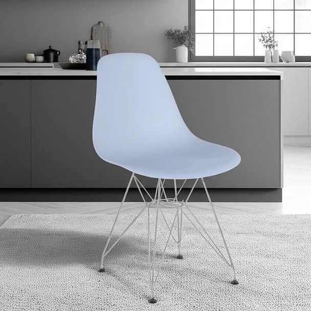 Стул Синди Айрон Чаир Имс/Cindy Iron Chair Eames (мод.002)/1 шт. в упаковке, металл, пластик, серый - Вид 9