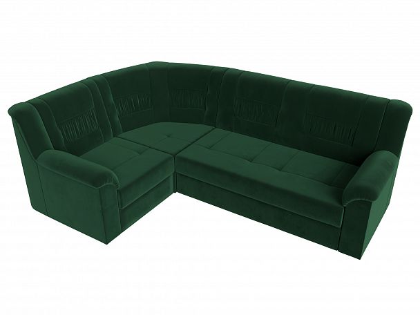 Угловой диван Карелия левый угол (полностью велюр зеленый) - Вид 5
