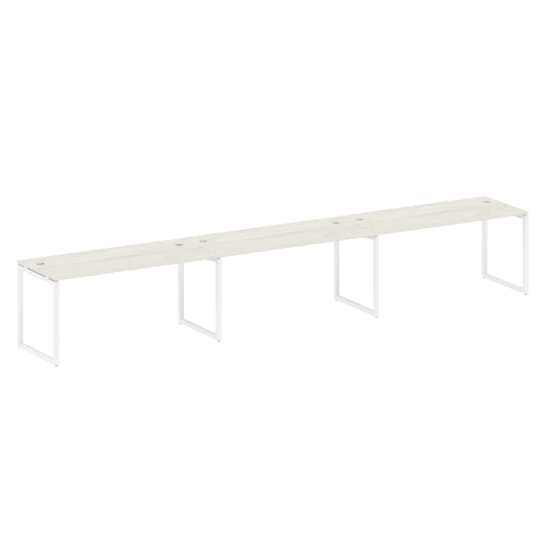 Metal System Quattro Р. ст. на 3 раб. места на О-образном м/к 40БО.СМ-3.4 Дуб наварра/Белый металл 4800*720*750 - Вид 1