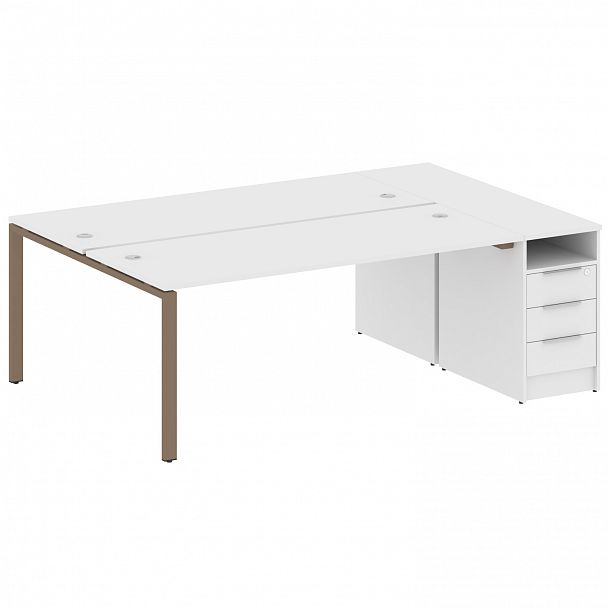 Рабочая станция "Metal System" БП.РС-СТП-2.5 белый/мокко - Вид 1