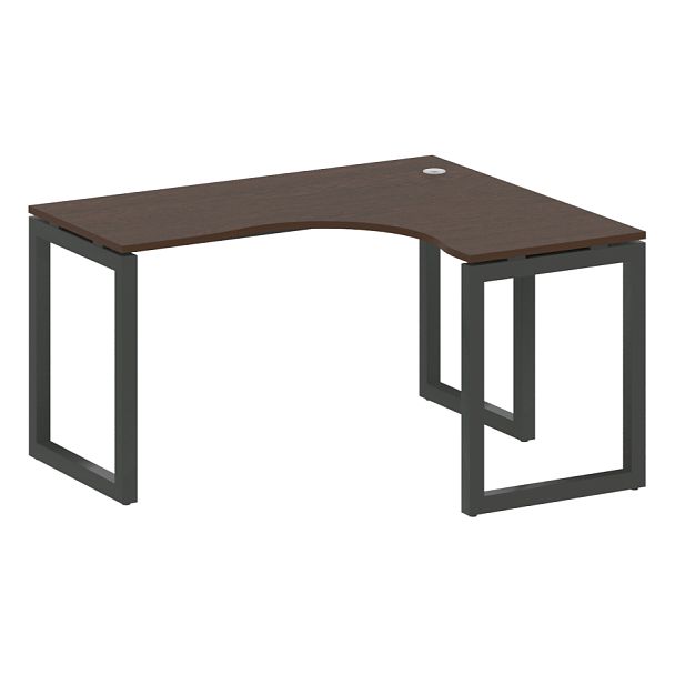 Metal System Quattro Стол криволинейный правый на О-образном м/к 50БО.СА-3 (R) Венге/Антрацит металл 1400*1200*750 - Вид 1