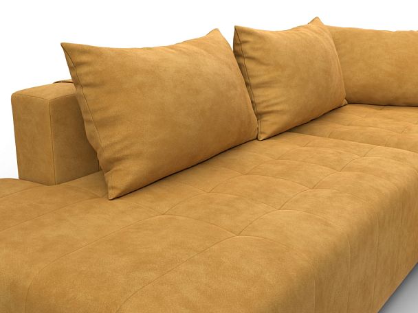 Диван угловой Лига-103 НПБ угол правый Велюр желтый - Вид 4