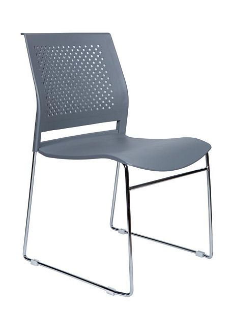 Стул / Six grey / серый пластик / хром база - Вид 1