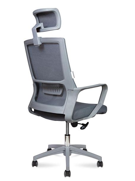 Кресло офисное / Max Grey / серый пластик / серая сетка / серая ткань - Вид 4