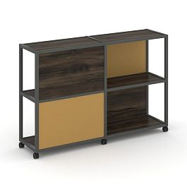 Shelf Mobile Стеллаж 3 уровня 2 секции VR.LT-STK-314.12 Дуб Мали/Металл Антрацит/W-31 2370*400*1046 - Фото предпросмотра