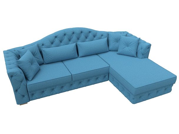 Диван угловой Артис правый угол Рогожка голубой - Вид 5