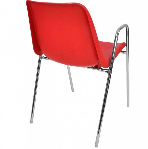 Стул Vicenza (4 высокие ножки c подлокотниками), каркас Хром, красный, стопируемый - Вид 2