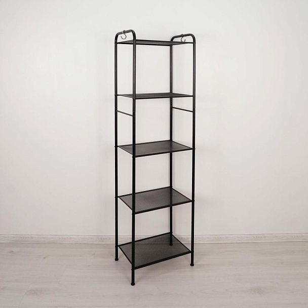 Стеллаж на металлокаркасе "Валенсия-15", 455х300х1555 мм, 5 полок, черный, СТВ15 Ч - Вид 6