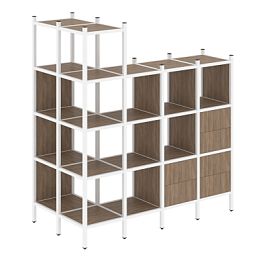 Loft Угловой внешний стеллаж наборный VR.L-57 Дуб аризона/Белый металл 862*1694*1869 - Фото предпросмотра