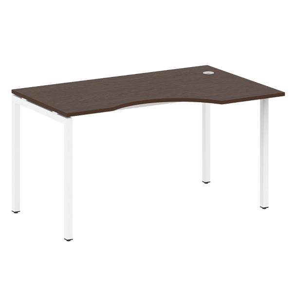 Metal System Quattro Стол криволинейный правый на П-образном м/к 40БП.СА-2 (R) Венге/Белый металл 1400*900*750 - Вид 1
