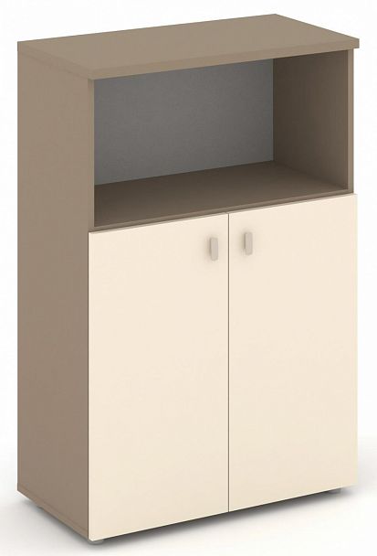 Шкаф средний широкий (2 низких фасада ЛДСП) "ESTETICA" ES.ST-2.1 Сатин - Вид 1