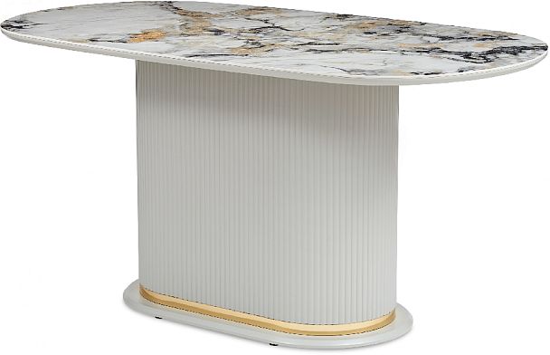 Стол керамический Мантинея 160х90х79 Мрамор ARCTIC OCEAN/Серый шелк - Вид 3